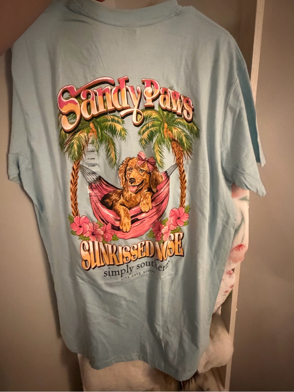 Simply Southern Sandy Paws Graphic Tee - Light Blue